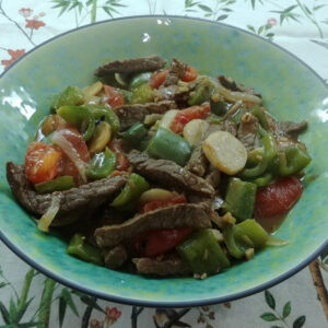 Beef with Bell Peppers and Tomatoes