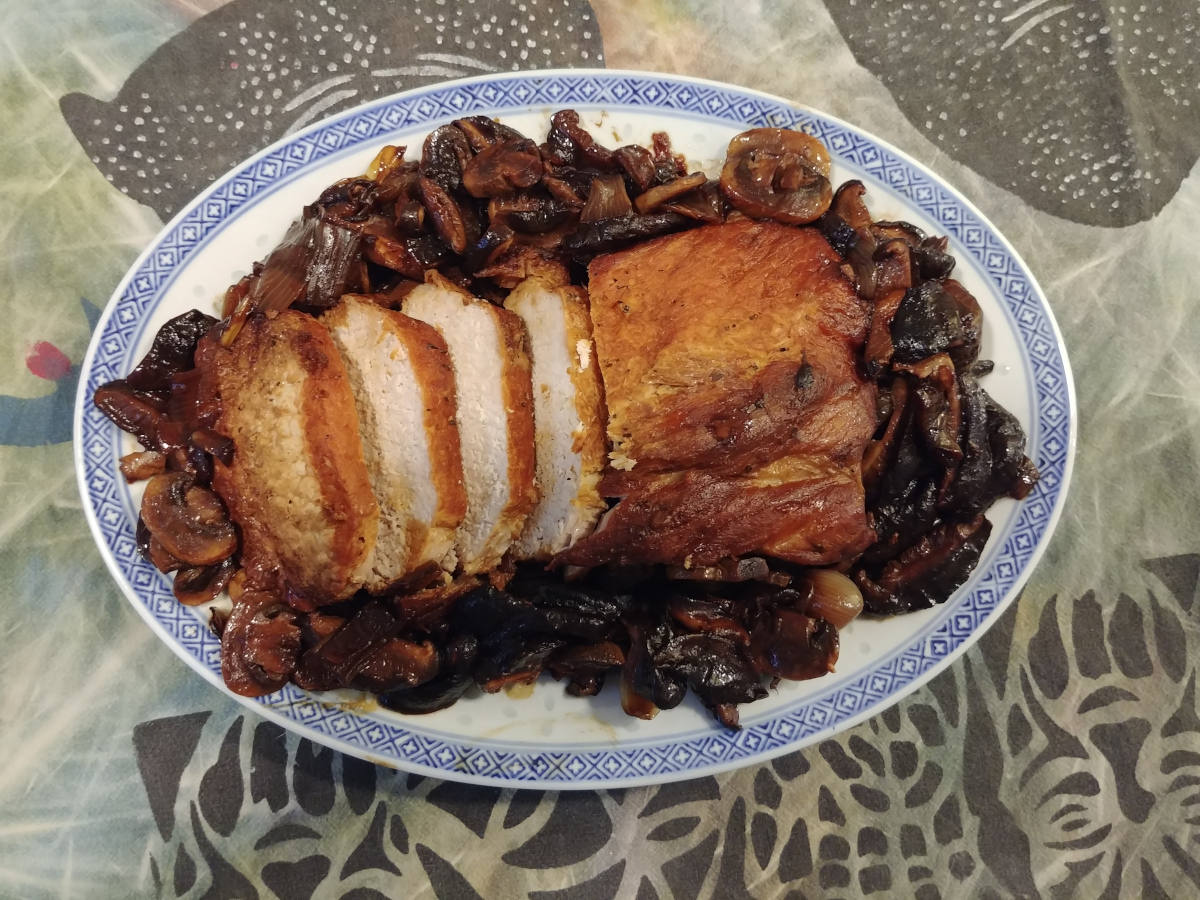 Asian Pork Roast with Mushrooms