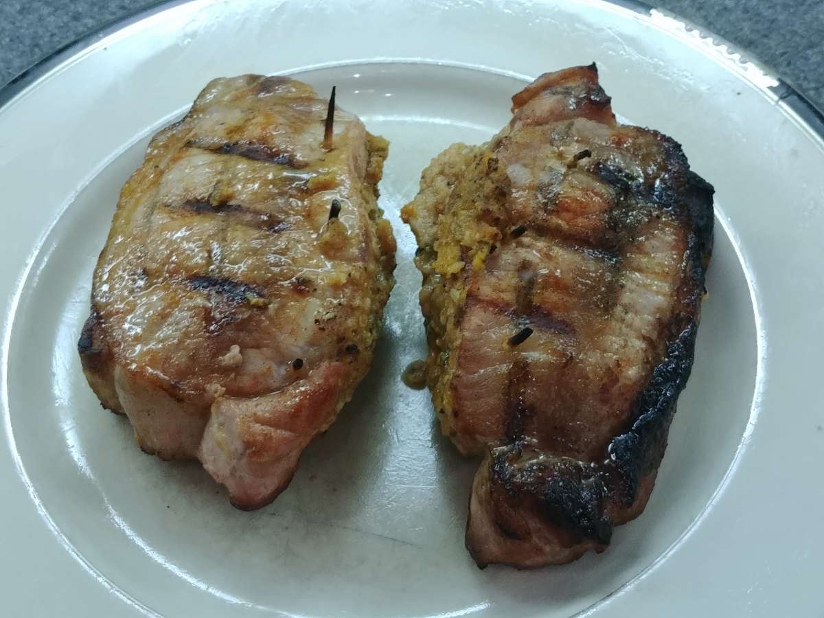 Grilled Stuffed Pork Chops