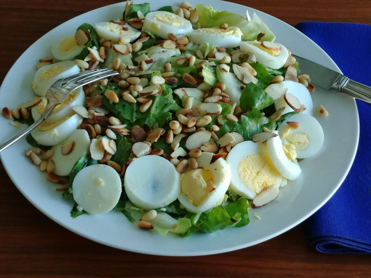 Escarole Almonds and Pine Nuts Salad
