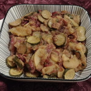 Apple Bacon and Zucchini Medley