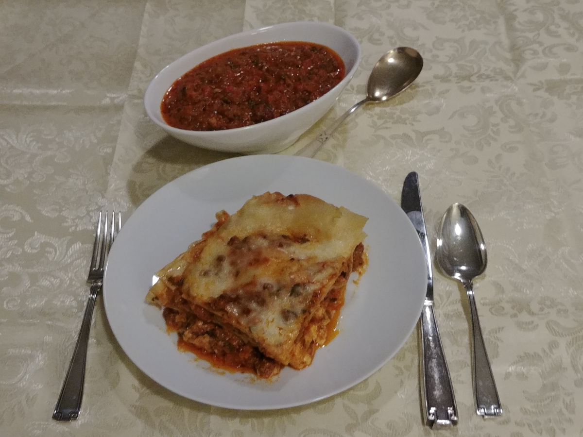 Lasagna alla Bolognese with Ricotta and Classic Bolognese Pasta Sauce